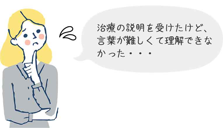 治療の説明を受けたけど、言葉が難しくて理解できなかった